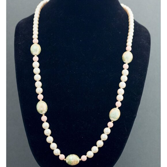 Vintage Victorian Pearl Beaded Necklace 30 Inches by Japan G20 - Picture 3 of 5